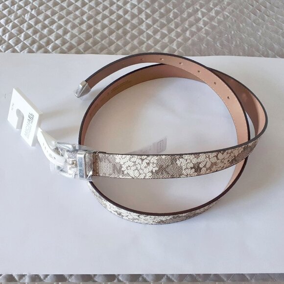NWT MICHAEL Michael Kors floral monogram belt, XL - Picture 2 of 9